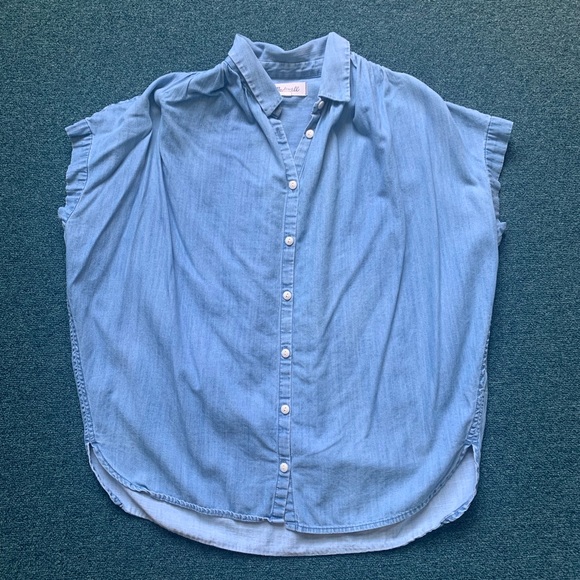 Madewell denim button up short sleeve - Picture 1 of 3